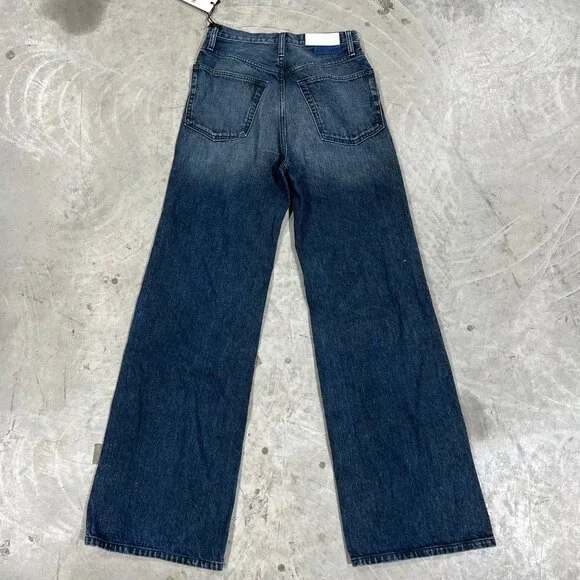 $285 NWT RE/DONE 70s ULTRA HIGH RISE WIDE LEG JEANS SZ 25